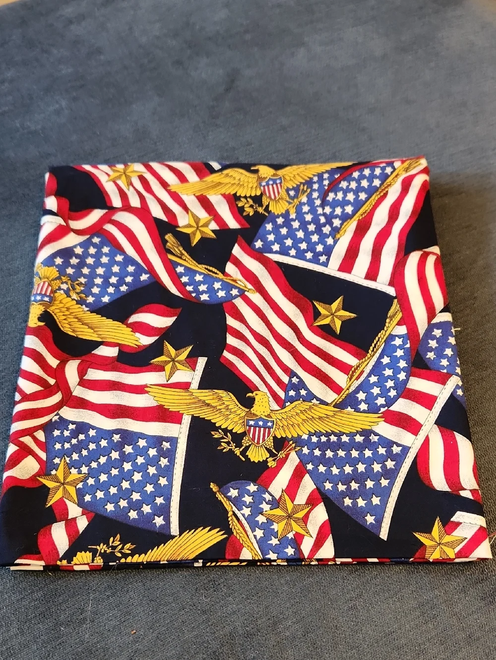 Cranston Vintage Patriotic American Flag Eagle Cotton Fabric - Red, White & Blue